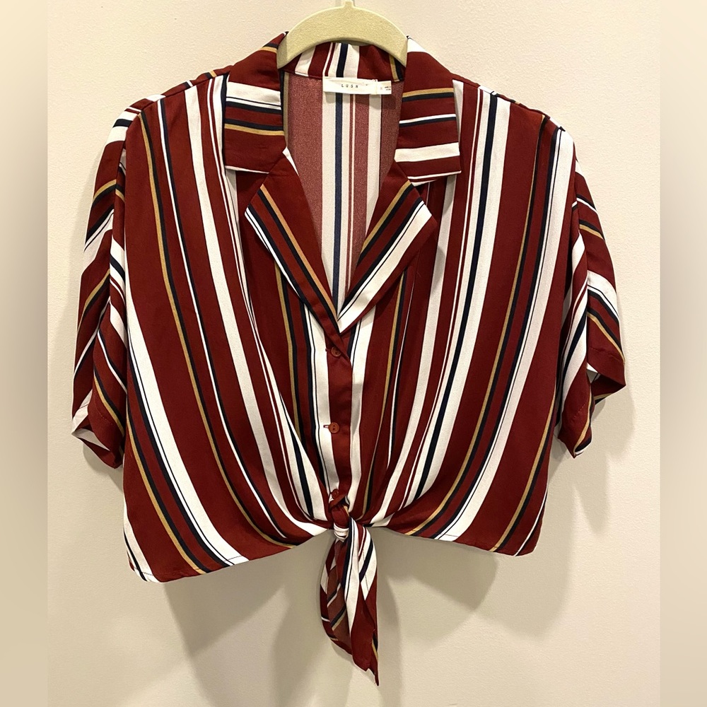 Stripped Collared Button Down